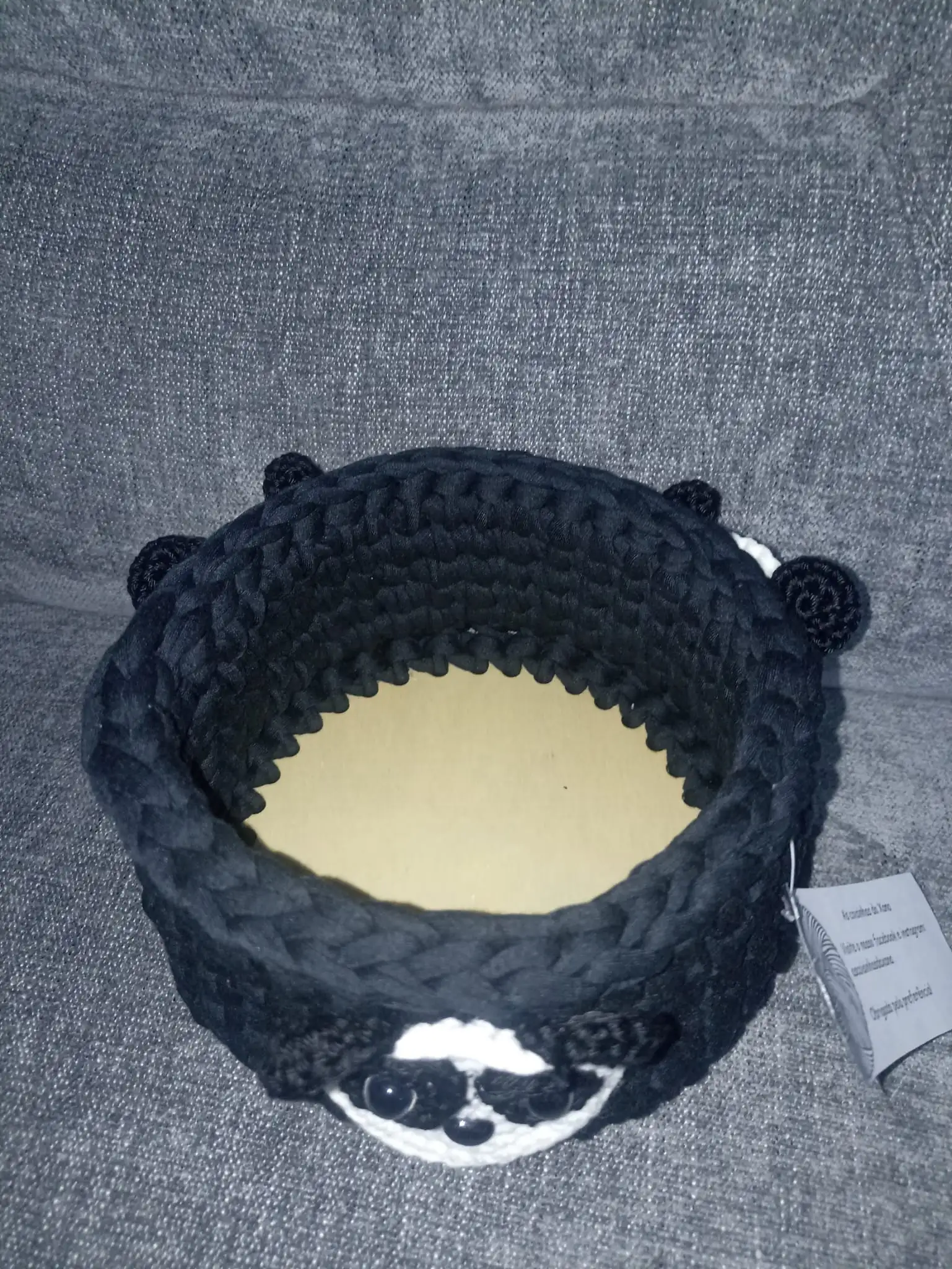Foto 3 de 3: Cesto panda preto e branco