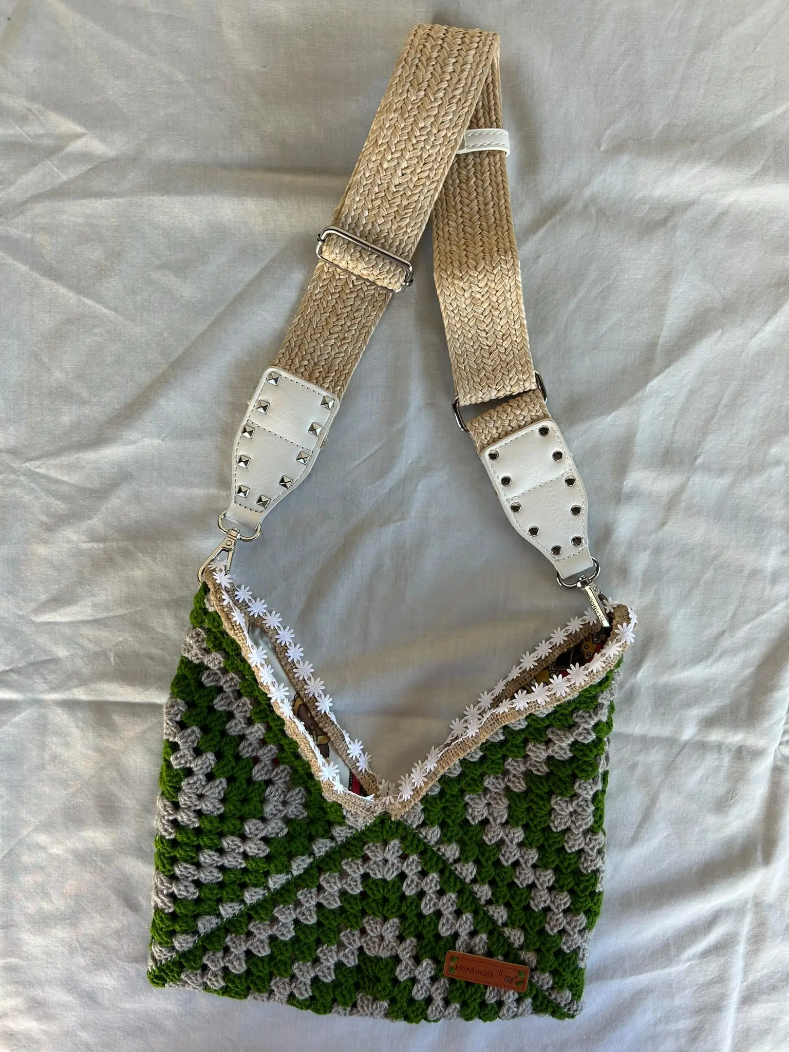 Mala granny verde e branca – Malas e carteiras